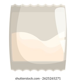 Transparent packaging containing white powder is sealed shut