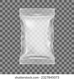 Transparent Packaging For Snacks, Chips, Sugar, Spices, Or Other Food EPS10 Vector