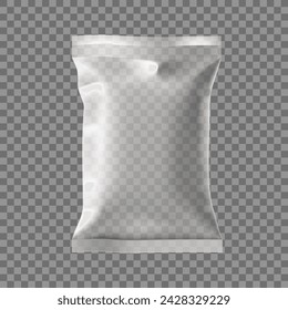 Transparent Packaging For Snacks, Chips, Sugar, Spices, Or Other Food. EPS10 Vector