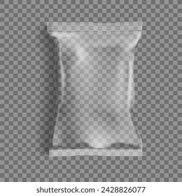 Transparent Packaging For Snacks, Chips, Sugar, Spices, Or Other Food. EPS10 Vector