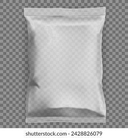 Transparent Packaging For Snacks, Chips, Sugar, Spices, Or Other Food. EPS10 Vector