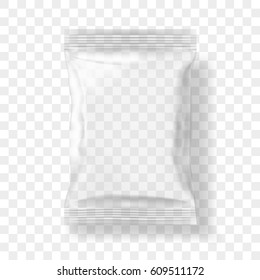 Transparent Packaging For Snacks, Chips, Sugar, Spices, Or Other Food EPS10 Vector