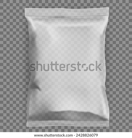 Transparent Packaging For Snacks, Chips, Sugar, Spices, Or Other Food. EPS10 Vector