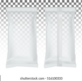 Transparent packaging for snacks, food, chips, sugar and spices.