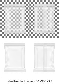 Transparent packaging for snacks, sugar, spices and cosmetics.