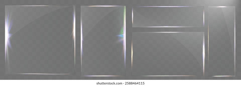 Transparent panel, realistic texture, modern UI element, reflective surface, clean design