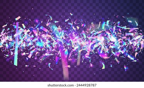 Transparent Paper. Blue 3d Background. Digital Poster. Disco Texture. Party Confetti. Modern Dust. Happy Colourful Explosion. Unicorn Burst. Pink Transparent Paper