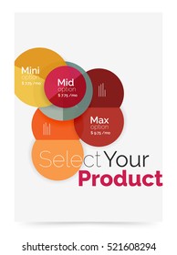 Transparent paper circles with option text. Vector business flyer design
