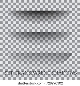 Transparent paper realistic shadow effect is installed. Element for advertising and advertising message, isolated on a transparent background. Abstract illustration for your design and business 