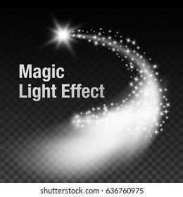 Transparent particle star trail vector background. Vector Illustration