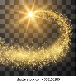 Transparent particle trail vector background. Eps10.