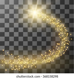 Transparent particle trail vector background. Eps10.