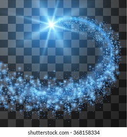 Transparent particle trail vector background. Eps10.