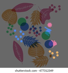 Transparent pattern of autumn theme. Hand drawn.