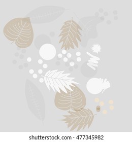 Transparent pattern of autumn theme. Hand drawn.