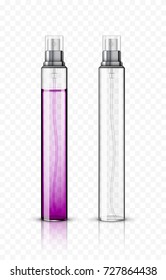 Transparent perfume bottles isolated on transparent background