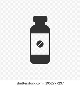 Transparent Pill Bottle Icon Png, Vector Illustration Of An Pill Bottle Icon In Dark Color And Transparent Background(png)