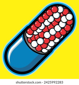 TRANSPARENT PILL WITH MEDICINE transparent