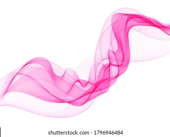 Olas transparentes de color rosa sobre un fondo blanco.