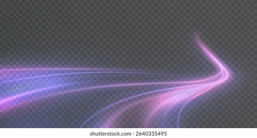 Transparent pink-violet rays of light create a feeling of acceleration, movement of the light flow. The energetic flow of light is suitable for the theme of speed, acceleration, racing theme.	