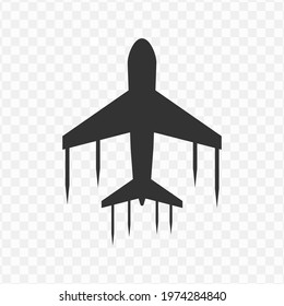 Transparent plane icon png, vector illustration of an plane icon in dark color and transparent background(png).