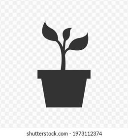 Transparent plant icon png, vector illustration of an plant icon in dark color and transparent background(png).