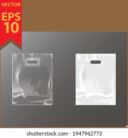 transparent plastic bag or empty plastic, plastic mockup, plastic design concept, easy to modify