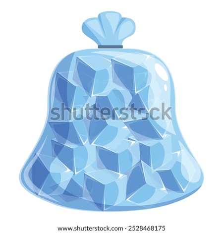 Transparent plastic bag full of ice cubes, ready to keep your drinks refreshingly cold