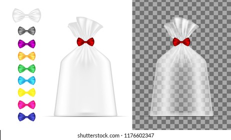 Transparent plastic bag. Packaging for bread, coffee, sweets, cookies and gift.
