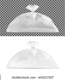 Transparent plastic bag. Packaging for bread, coffee, sweets, cookies and gift. 