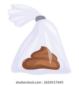 Bolsa de plástico transparente atada en la parte superior que contiene caca de perro que es sostenida por un paseador de perros