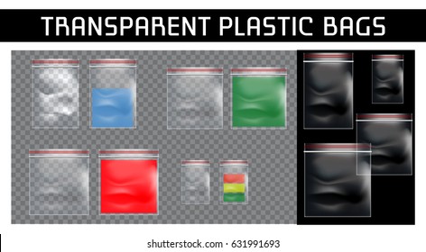 Transparent Plastic bag. Vector Illustration.