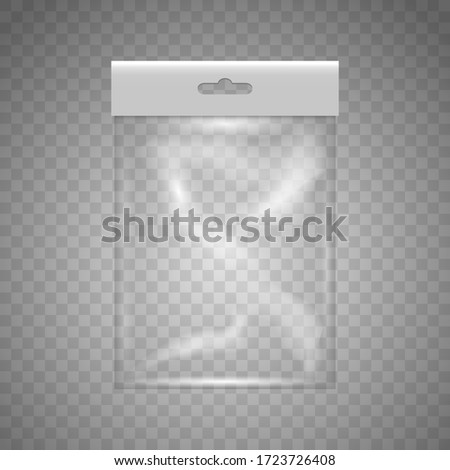 Transparent plastic bag. Vector illustration.