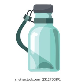 Frasco de plástico transparente con icono de mango aislado