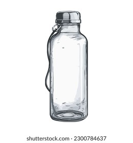 Transparent plastic bottle holds purified drinking water isolated