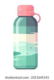 Transparent plastic bottle icon design isolated