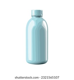 Transparent plastic bottle over white