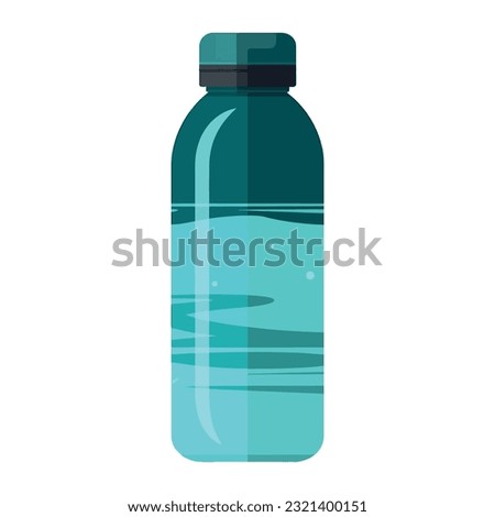 Transparent plastic bottle over white
