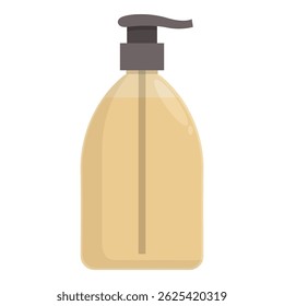 Transparent plastic bottle with a pump dispenser containing yellow liquid soap, ideal for representing hygiene and cleanliness concepts