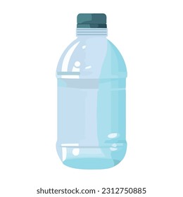 Transparent plastic bottle with purified drinking water icon isolated