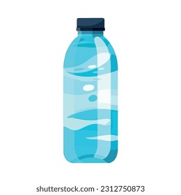 Transparent plastic bottle with purified water icon icon isolated