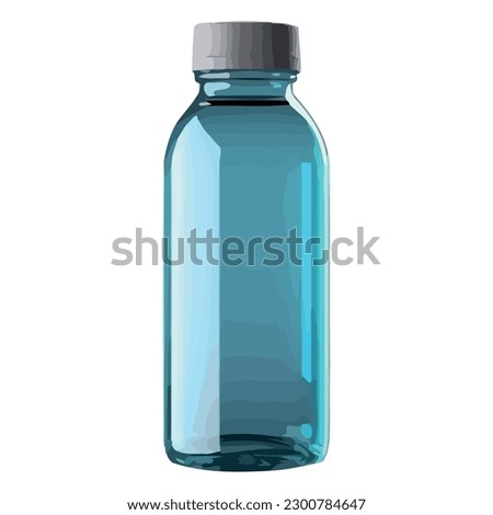Transparent plastic bottle with purified water over white