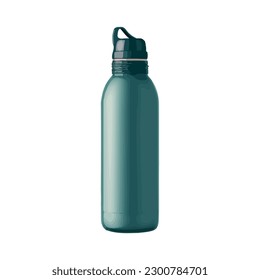 Transparent plastic bottle with refreshing water over white