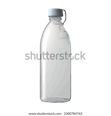 Transparent plastic bottle with refreshing water over white