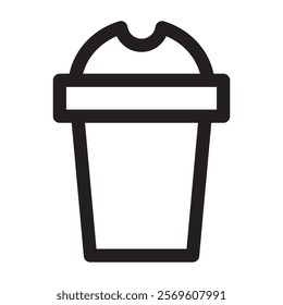 Transparent plastic cup icon, ideal for showcasing drinks, cold beverages, or casual dining