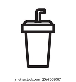 Transparent plastic cup icon, ideal for showcasing drinks, cold beverages, or casual dining