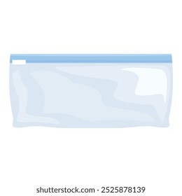 Transparent plastic freezer bag is sealed shut, ready to protect food in the freezer