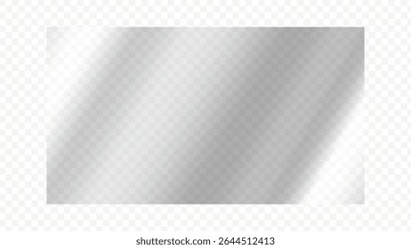 Transparent Plastic Paper Vector Mockup with Glossy Effect for Realistic Design Elements