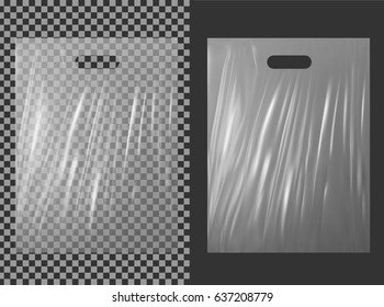 Transparent plastic shopping bag.