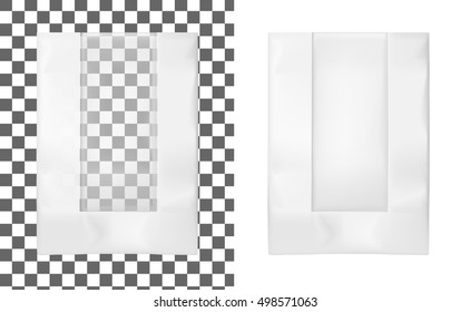 Transparent plastic shopping bag package template.